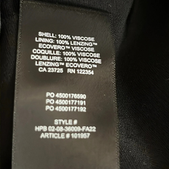 Aritzia Sunday Best Grayson Long Sleeve V Neck Mini Dress in Noir - NEW - Size 8 - Picture 8 of 9